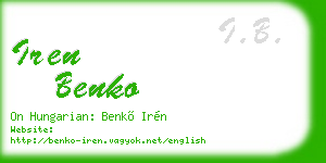 iren benko business card